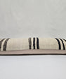 Turkish Lumbar Rug Pillow Cream Black Brown Cushion Cover Hemp Pillow 14" x 40" #9451