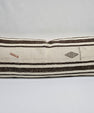 Turkish Lumbar Rug Pillow Cream Brown Charcoal Cushion Cover Hemp Pillow 14" x 40" #9449