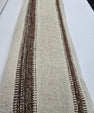 Turkish Lumbar Rug Pillow Cream Brown Cushion Cover Hemp Pillow 14" x 40" #9450