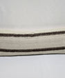 Turkish Lumbar Rug Pillow Cream Brown Cushion Cover Hemp Pillow 14" x 40" #9448