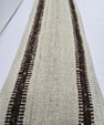 Turkish Lumbar Rug Pillow Cream Brown Cushion Cover Hemp Pillow 14" x 40" #9448