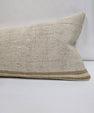 Turkish Lumbar Rug Pillow Cream Camel Cushion Cover Hemp Pillow 14" x 40" #9447