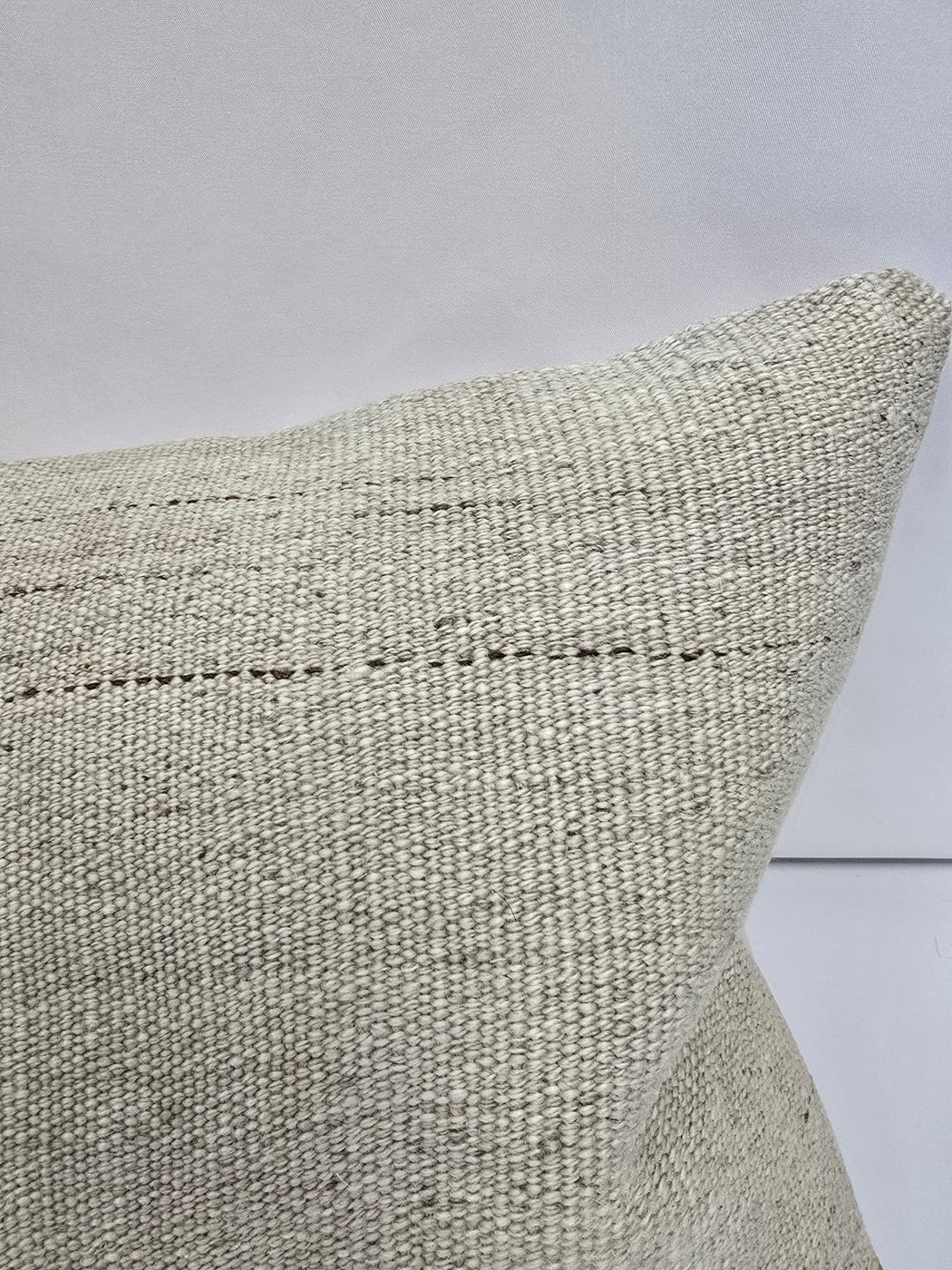 Turkish Lumbar Rug Pillow Cream Camel Cushion Cover Hemp Pillow 14" x 40" #9447