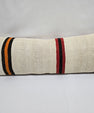 Turkish Lumbar Rug Pillow Cream Black Red Cushion Cover Hemp Pillow 14" x 40" #9445