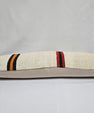 Turkish Lumbar Rug Pillow Cream Black Red Cushion Cover Hemp Pillow 14" x 40" #9445