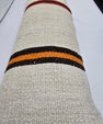 Turkish Lumbar Rug Pillow Cream Black Red Cushion Cover Hemp Pillow 14" x 40" #9445