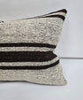 Turkish Hemp Pillow Cushion Natural Cream Black Pillow Cushion Cover 16" x 24" #9133