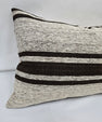 Turkish Hemp Pillow Cushion Natural Cream Black Pillow Cushion Cover 16" x 24" #9133