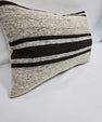 Turkish Hemp Pillow Cushion Natural Cream Black Pillow Cushion Cover 16" x 24" #9133