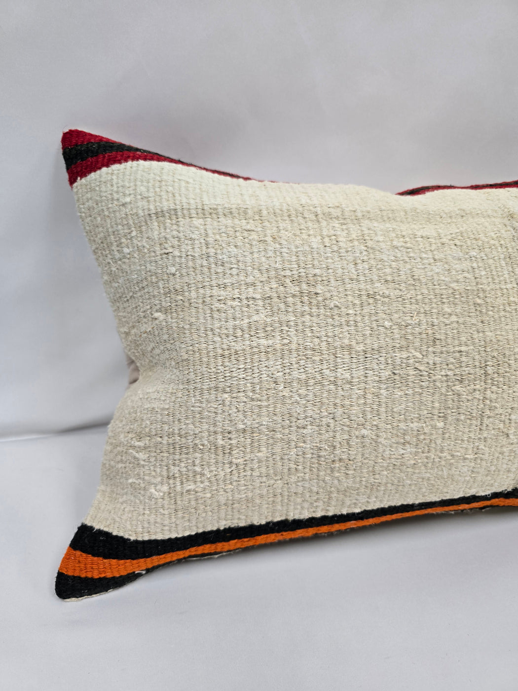 Turkish Hemp Pillow Cushion Natural Cream Black Red Pillow Cushion Cover 16" x 24" #9132