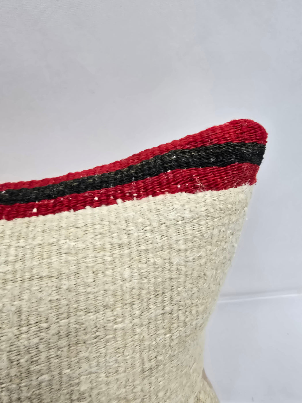 Turkish Hemp Pillow Cushion Natural Cream Black Red Pillow Cushion Cover 16" x 24" #9132