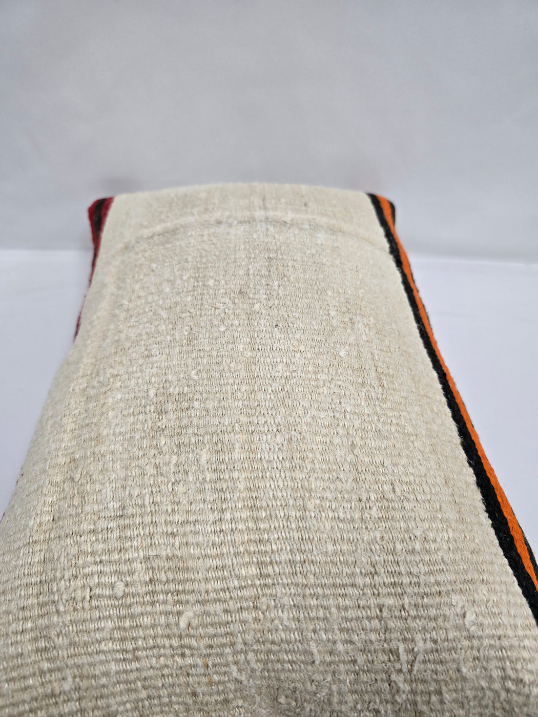 Turkish Hemp Pillow Cushion Natural Cream Black Red Pillow Cushion Cover 16" x 24" #9132