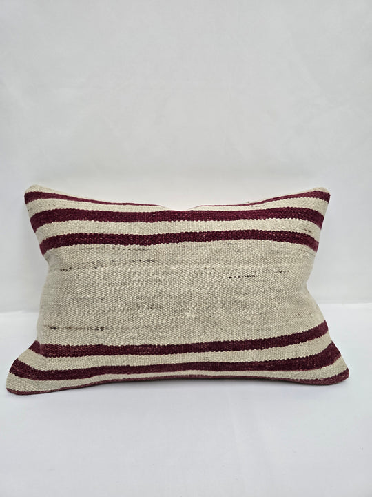 Turkish Hemp Pillow Cushion Natural Cream Black Pillow Cushion Cover 16" x 24" #9129