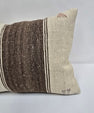 Turkish Hemp Pillow Cushion Natural Cream Brown Pillow Cushion Cover 16" x 24" #9128