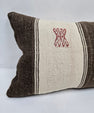 Turkish Hemp Pillow Cushion Natural Cream Brown Pillow Cushion Cover 16" x 24" #9128