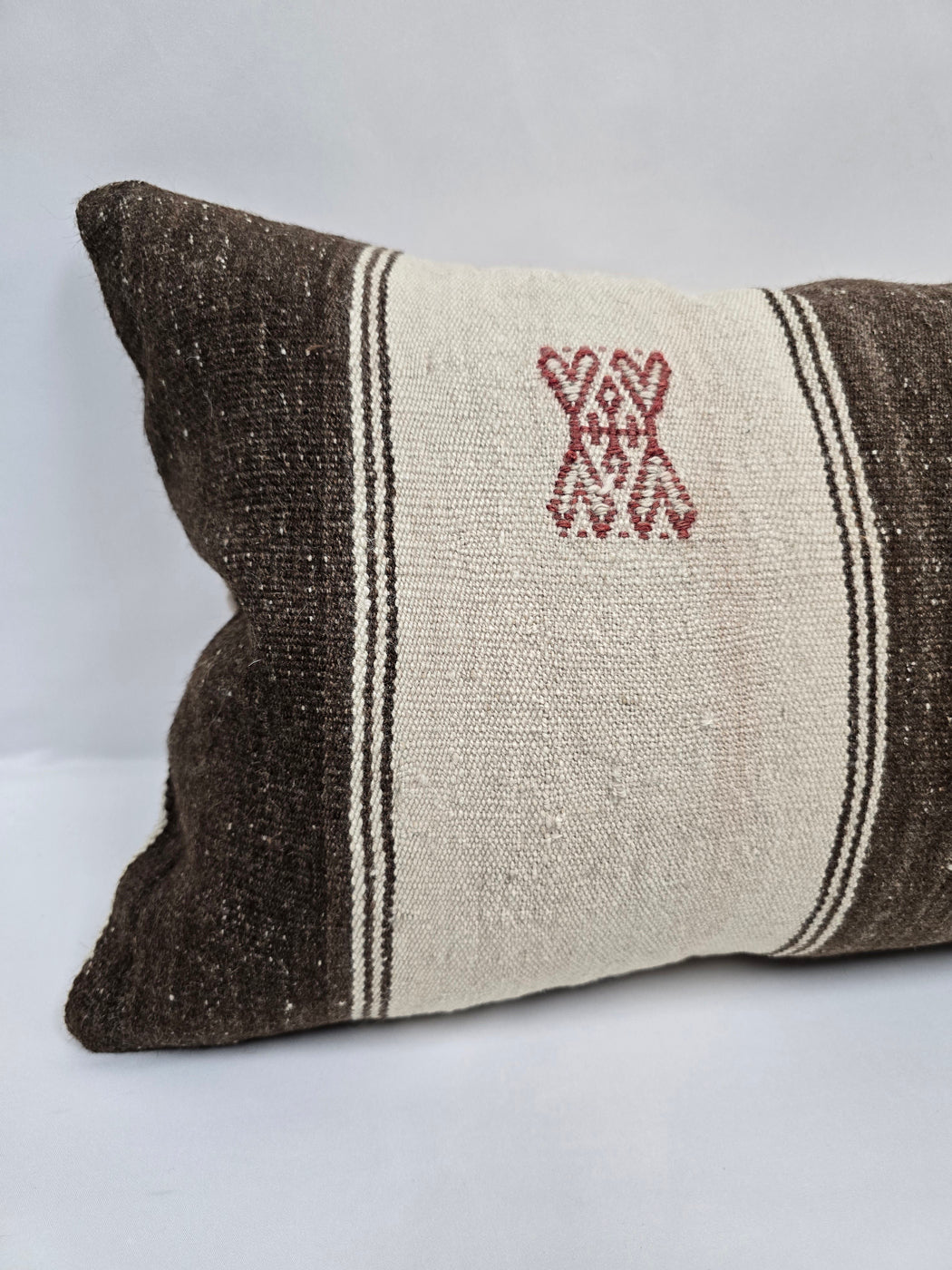 Turkish Hemp Pillow Cushion Natural Cream Brown Pillow Cushion Cover 16" x 24" #9128