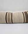 Turkish Lumbar Rug Pillow Cream Brown Taupe Cushion Cover Hemp Pillow 14" x 40" #9438