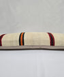 Turkish Lumbar Rug Pillow Cream Red Black Cushion Cover Hemp Pillow 14" x 40" #9437