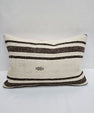 Turkish Hemp Pillow Cushion Natural Cream Brown Pillow Cushion Cover 16" x 24" #9126