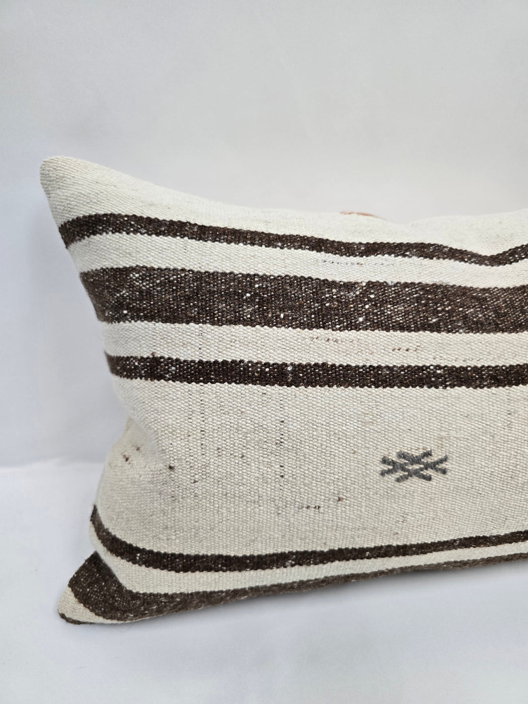 Turkish Hemp Pillow Cushion Natural Cream Brown Pillow Cushion Cover 16" x 24" #9126