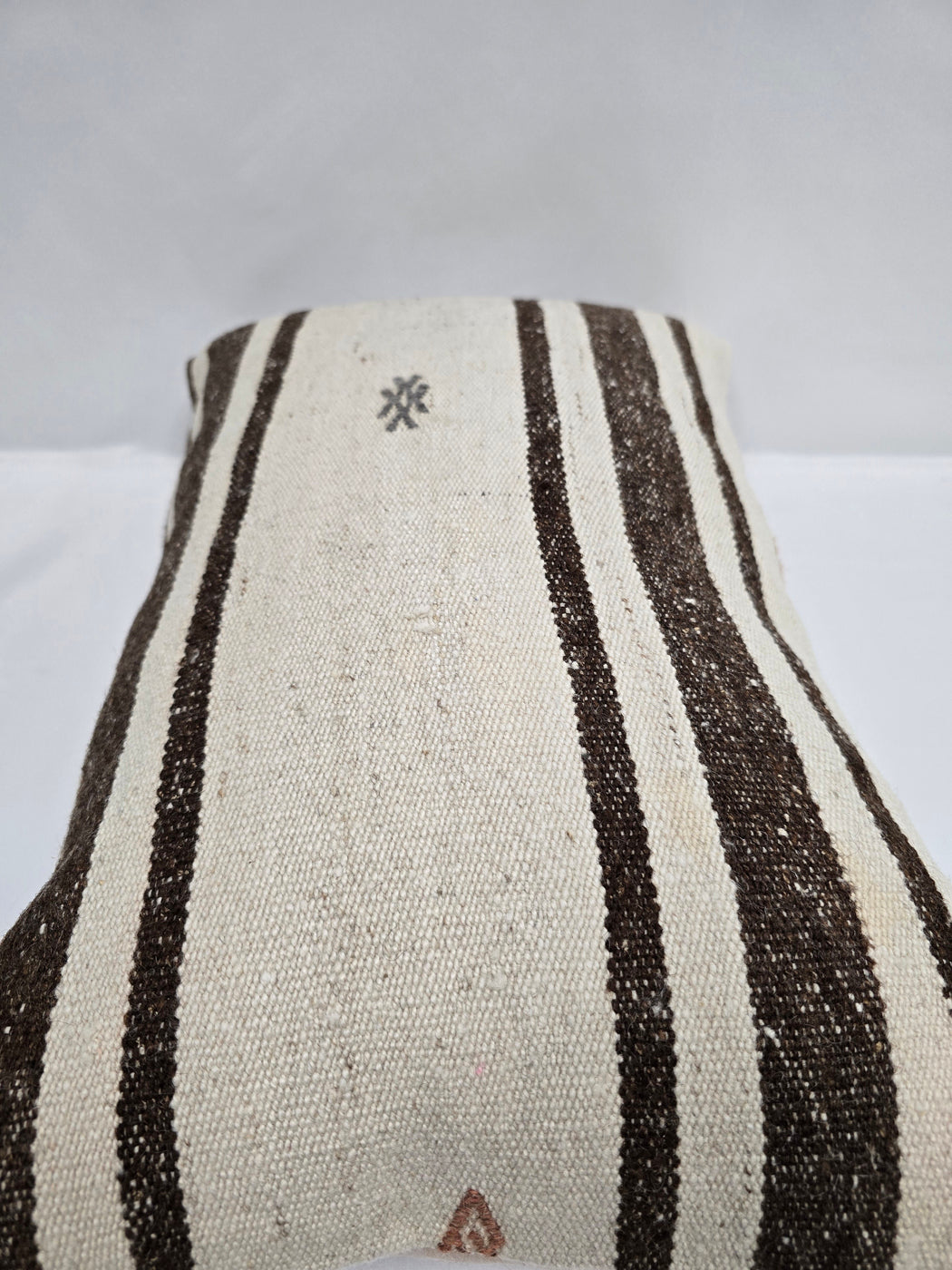 Turkish Hemp Pillow Cushion Natural Cream Brown Pillow Cushion Cover 16" x 24" #9126