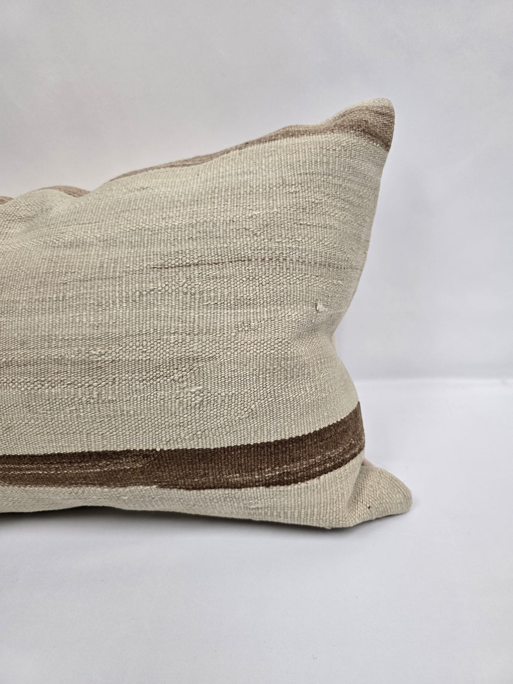 Turkish Hemp Pillow Cushion Natural Cream Brown Pillow Cushion Cover 16" x 24" #9125