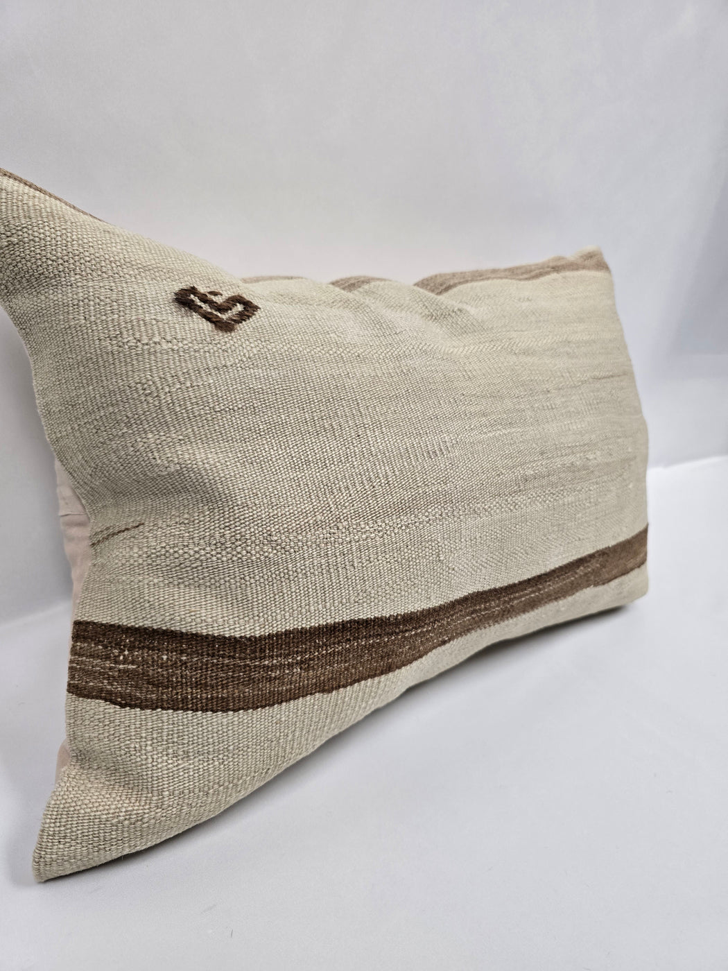 Turkish Hemp Pillow Cushion Natural Cream Brown Pillow Cushion Cover 16" x 24" #9125