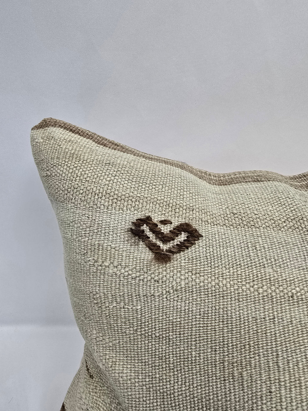 Turkish Hemp Pillow Cushion Natural Cream Brown Pillow Cushion Cover 16" x 24" #9125