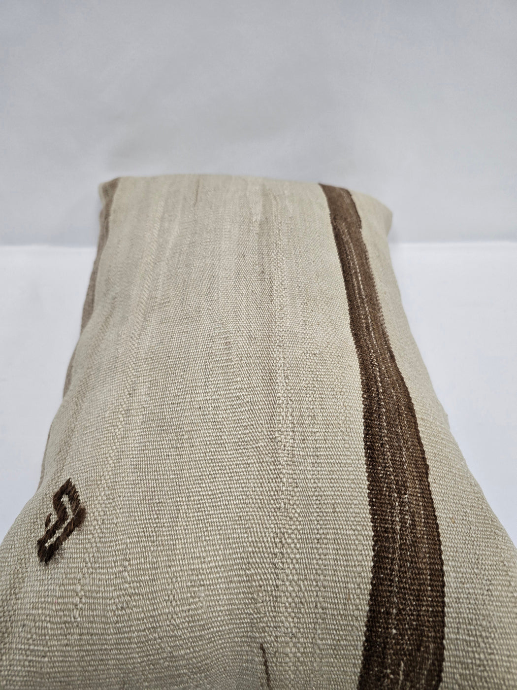 Turkish Hemp Pillow Cushion Natural Cream Brown Pillow Cushion Cover 16" x 24" #9125