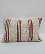Turkish Hemp Pillow Cushion Natural Cream Black Pillow Cushion Cover 16" x 24" #9124