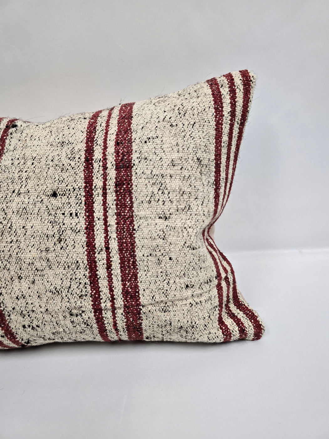 Turkish Hemp Pillow Cushion Natural Cream Black Pillow Cushion Cover 16" x 24" #9124