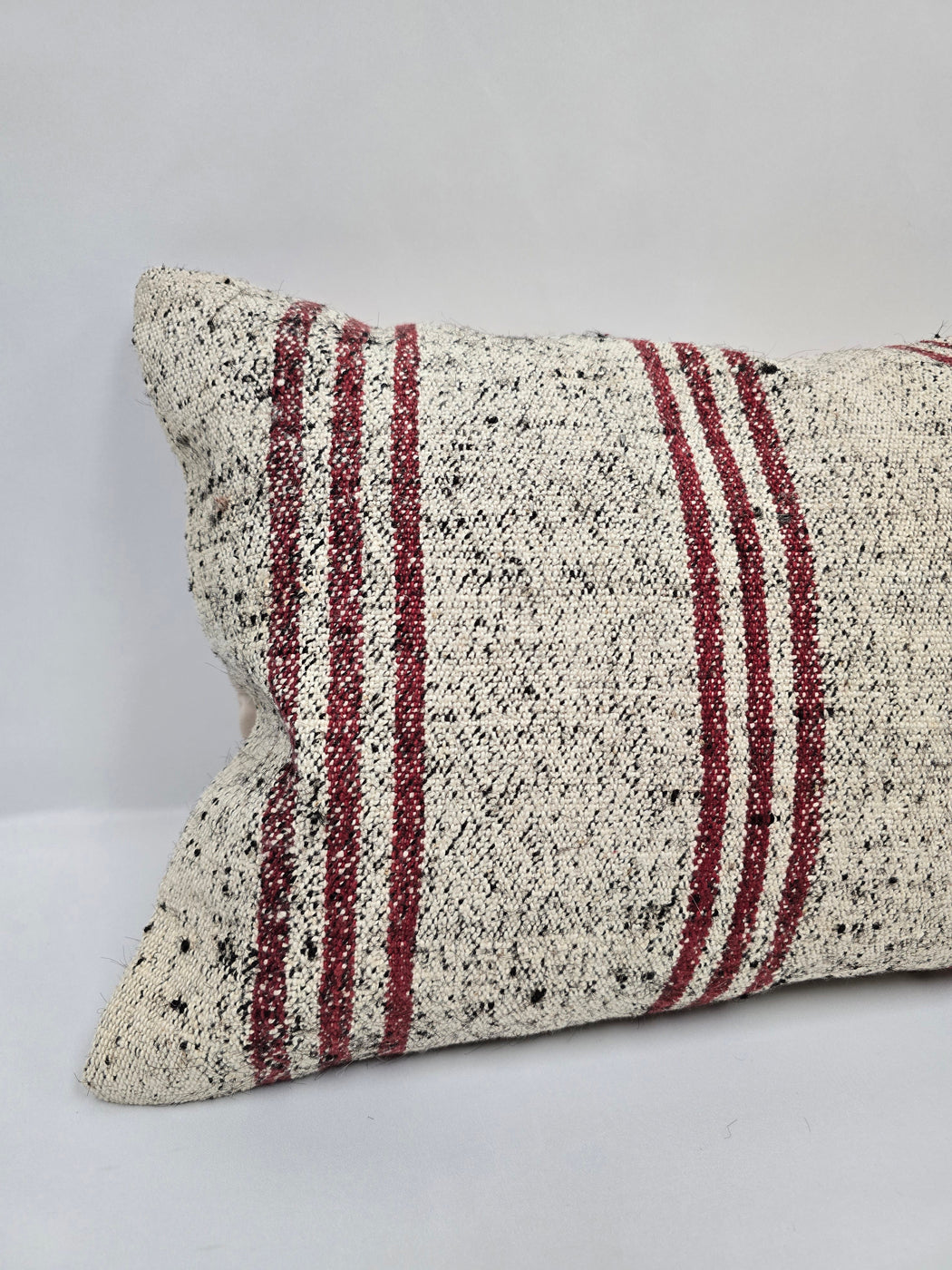 Turkish Hemp Pillow Cushion Natural Cream Black Pillow Cushion Cover 16" x 24" #9124