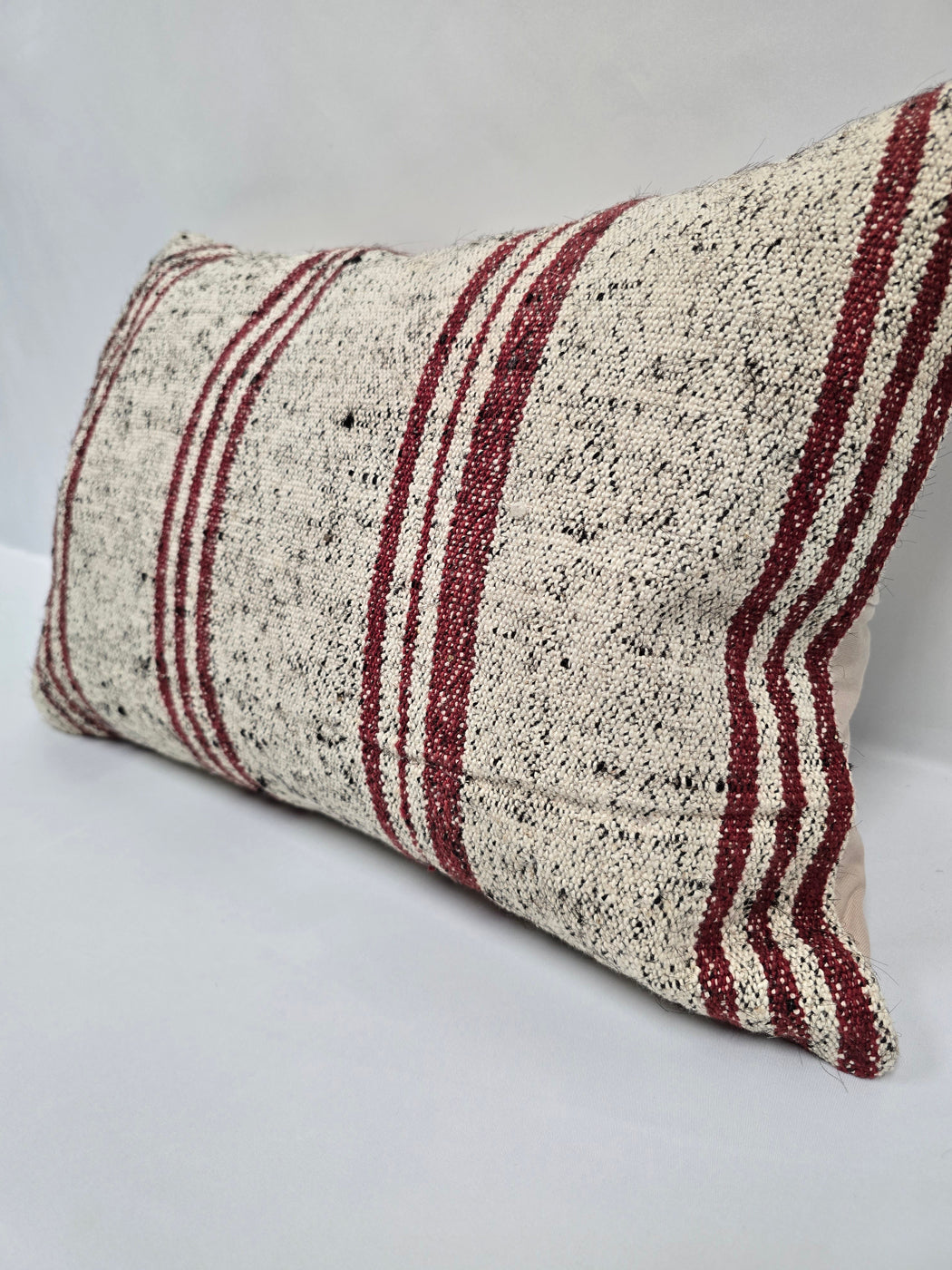 Turkish Hemp Pillow Cushion Natural Cream Black Pillow Cushion Cover 16" x 24" #9124