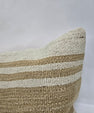 Turkish Lumbar Rug Pillow Cream Beige Cushion Cover Hemp Pillow 14" x 40" #9434