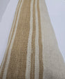 Turkish Lumbar Rug Pillow Cream Beige Cushion Cover Hemp Pillow 14" x 40" #9434