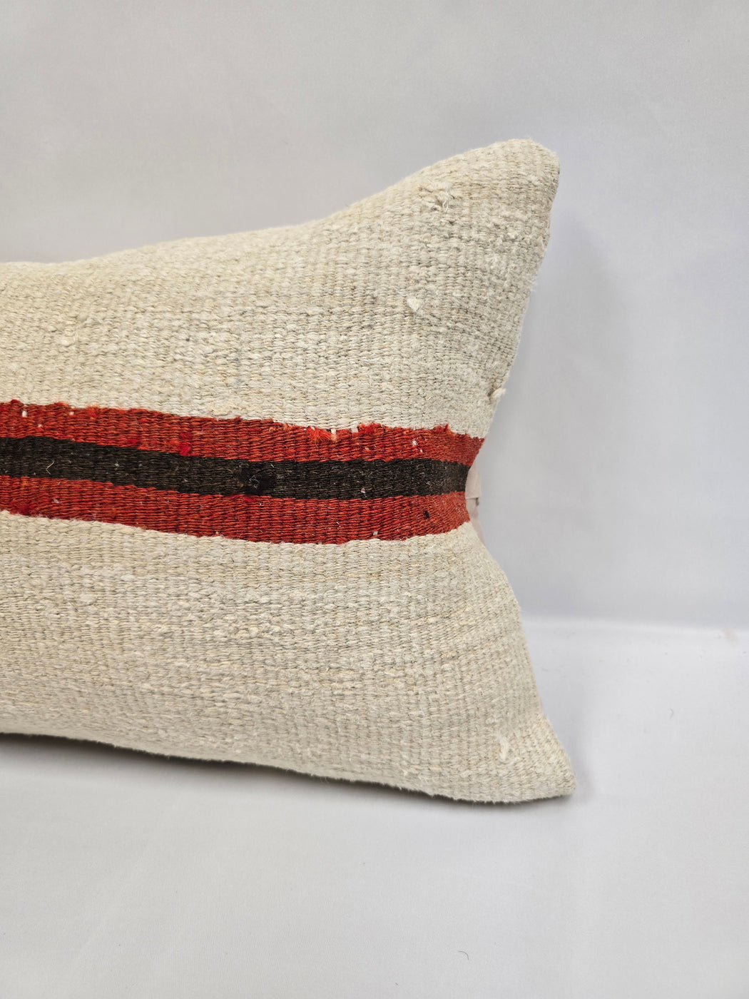 Turkish Hemp Pillow Cushion Natural Cream Red Brown Pillow Cushion Cover 16" x 24" #9123