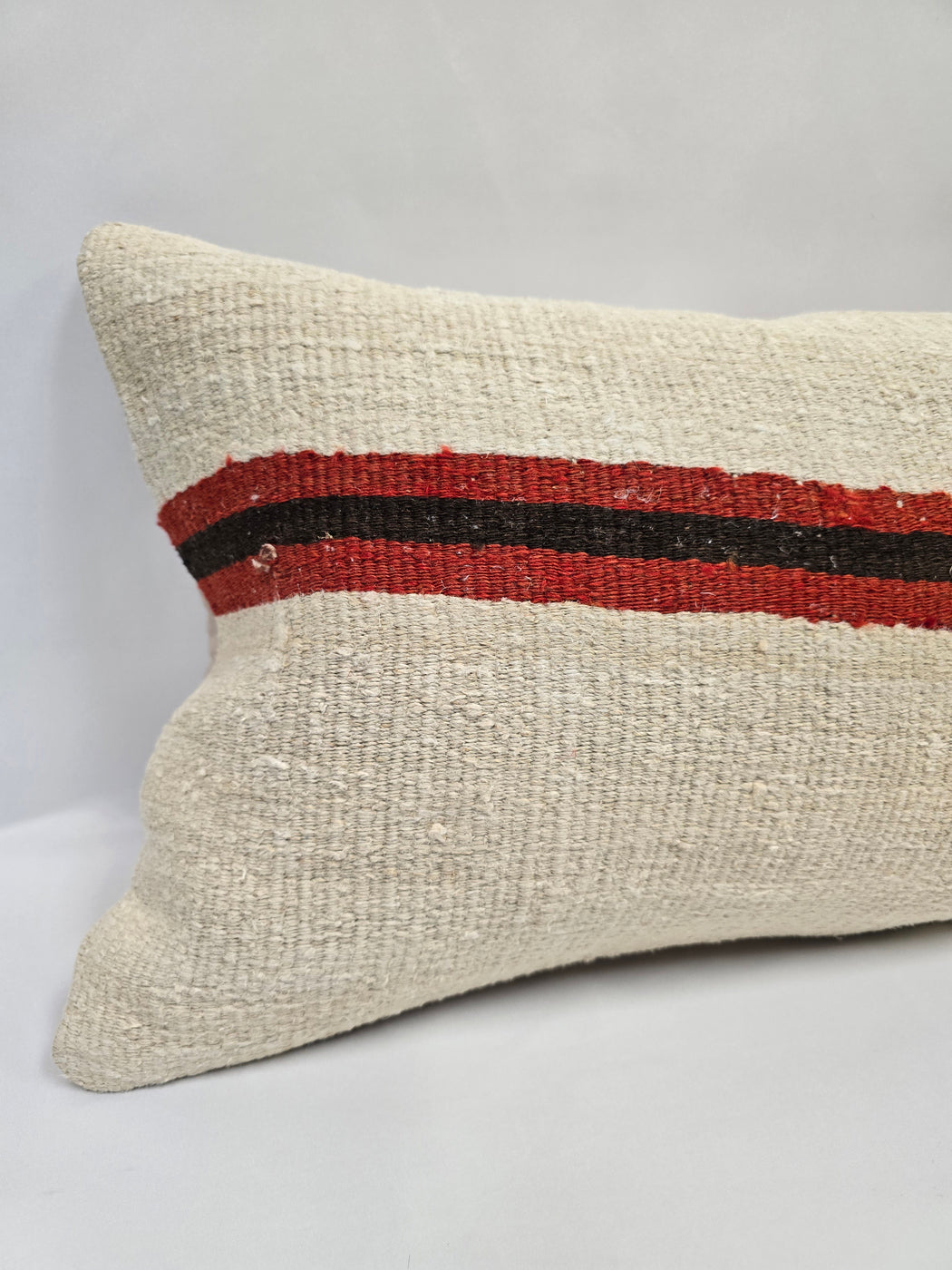 Turkish Hemp Pillow Cushion Natural Cream Red Brown Pillow Cushion Cover 16" x 24" #9123
