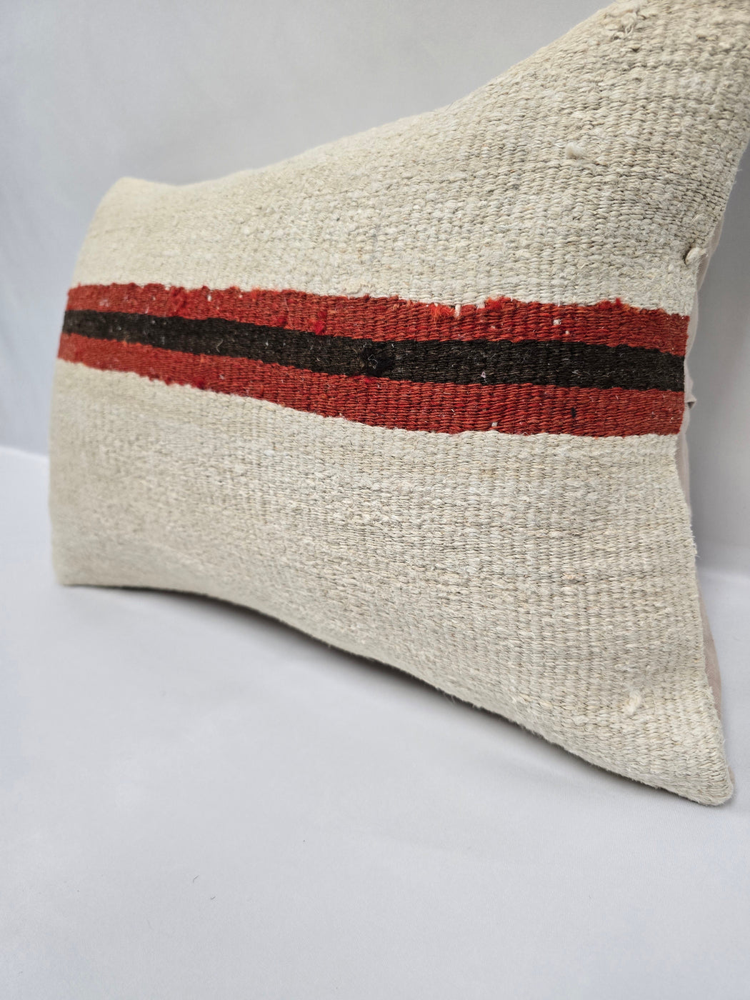 Turkish Hemp Pillow Cushion Natural Cream Red Brown Pillow Cushion Cover 16" x 24" #9123