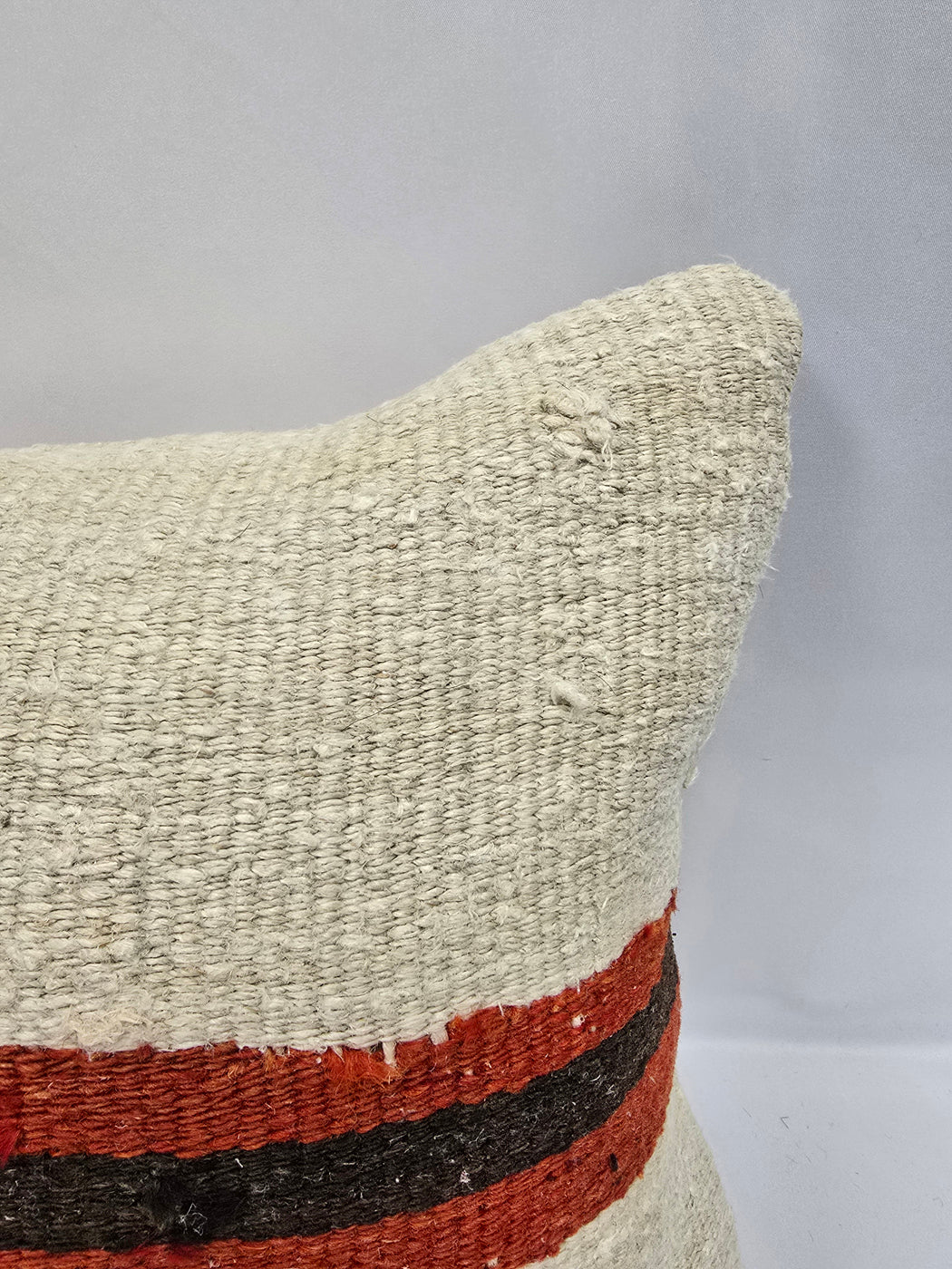 Turkish Hemp Pillow Cushion Natural Cream Red Brown Pillow Cushion Cover 16" x 24" #9123