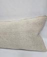 Turkish Lumbar Rug Pillow Cream Cushion Cover Hemp Pillow 14" x 40" #9442