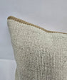 Turkish Lumbar Rug Pillow Cream Cushion Cover Hemp Pillow 14" x 40" #9442