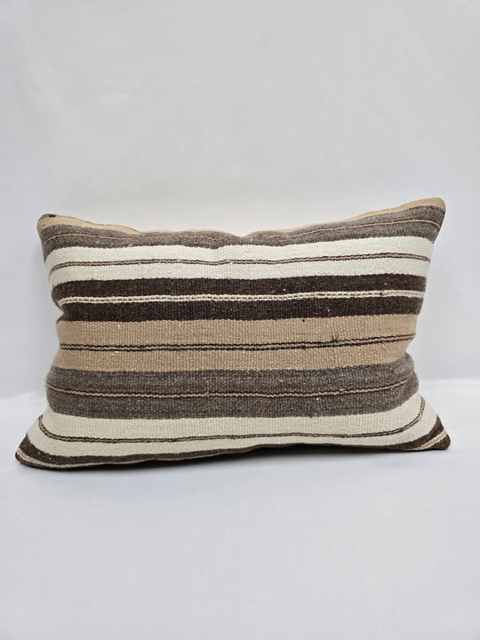 Turkish Hemp Pillow Cushion Natural Cream Taupe Brown Pillow Cushion Cover 16" x 24" #9122