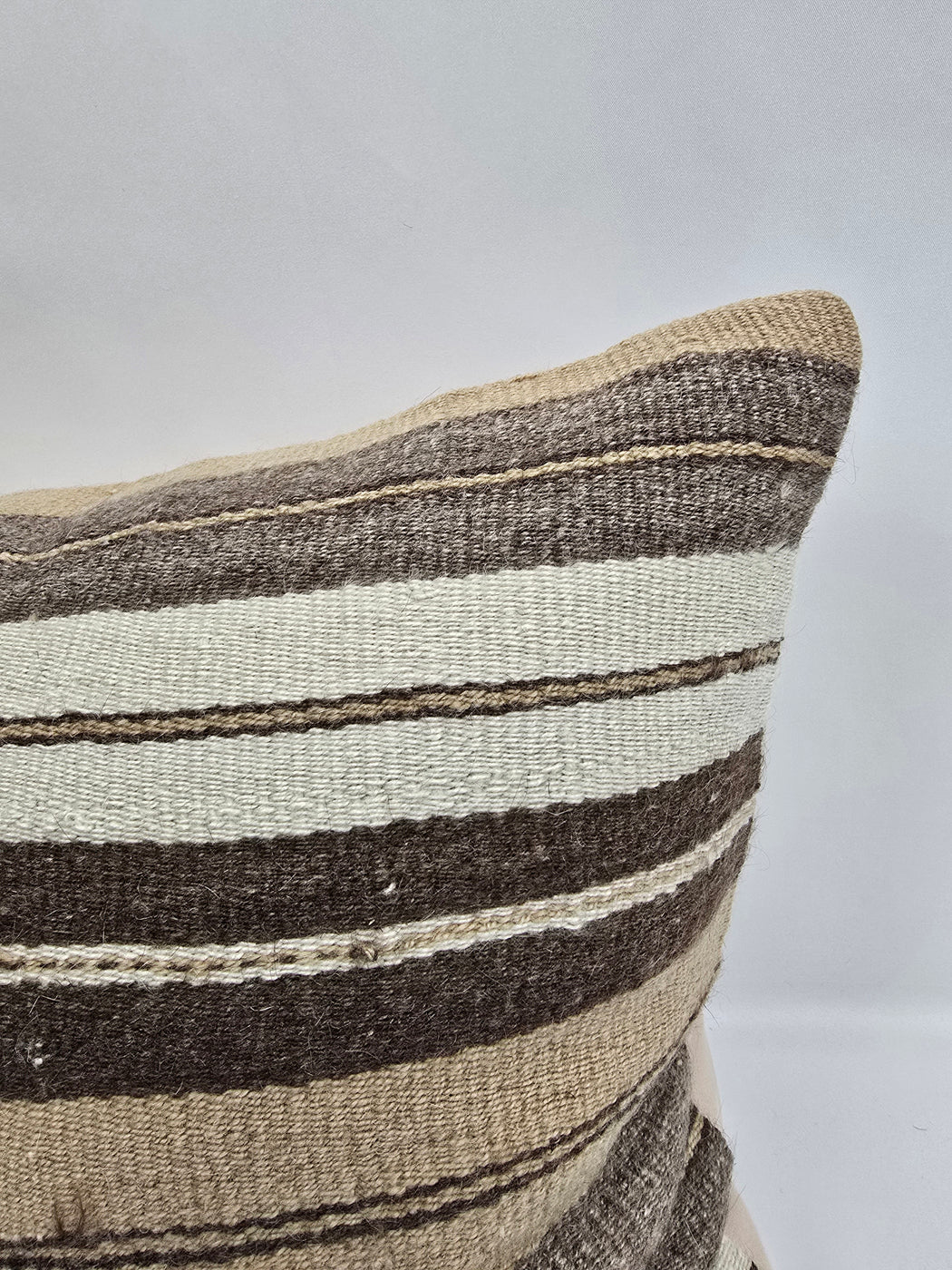 Turkish Hemp Pillow Cushion Natural Cream Taupe Brown Pillow Cushion Cover 16" x 24" #9122
