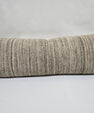 Turkish Lumbar Rug Pillow Cream Brown Taupe Cushion Cover Hemp Pillow 14" x 40" #9518