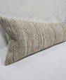 Turkish Lumbar Rug Pillow Cream Brown Taupe Cushion Cover Hemp Pillow 14" x 40" #9518