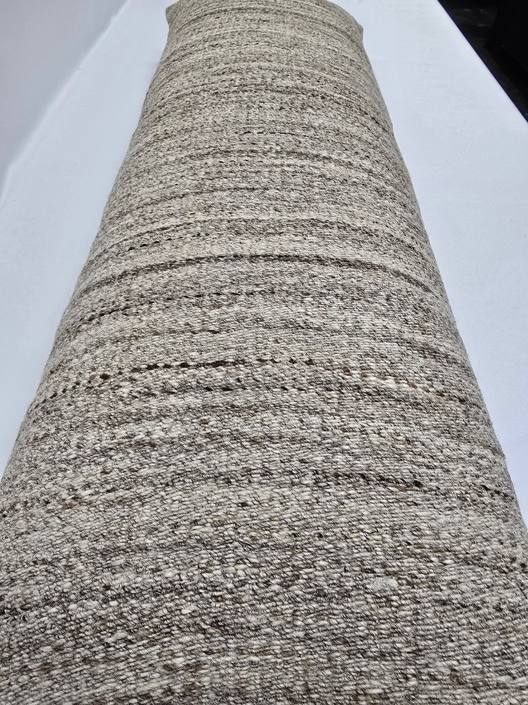 Turkish Lumbar Rug Pillow Cream Brown Taupe Cushion Cover Hemp Pillow 14" x 40" #9518