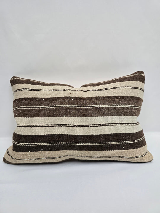 Turkish Hemp Pillow Cushion Natural Cream Brown Pillow Cushion Cover 16" x 24" #9121