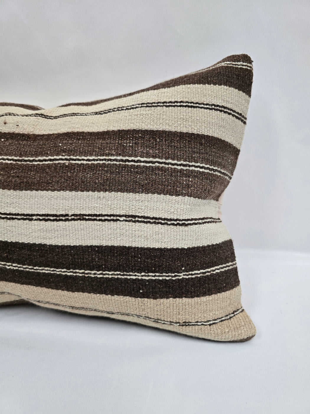 Turkish Hemp Pillow Cushion Natural Cream Brown Pillow Cushion Cover 16" x 24" #9121