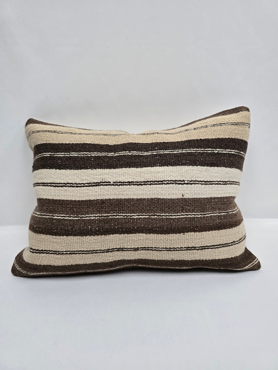 Turkish Hemp Pillow Cushion Natural Cream Brown Pillow Cushion Cover 16" x 24" #9120