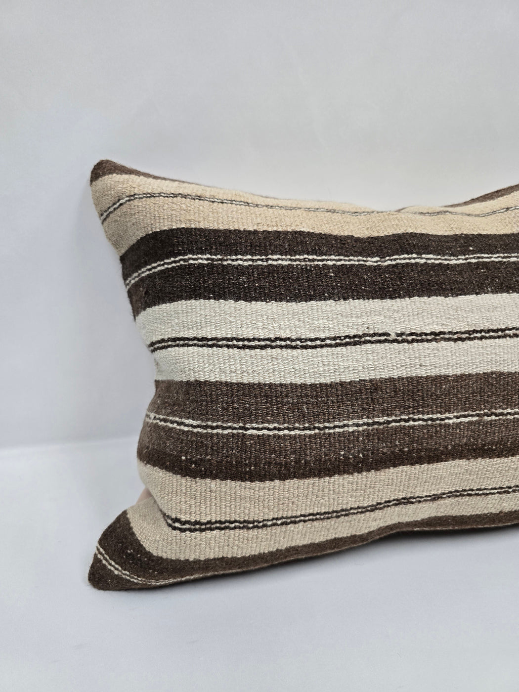 Turkish Hemp Pillow Cushion Natural Cream Brown Pillow Cushion Cover 16" x 24" #9120
